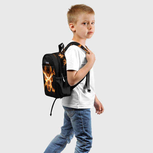 Детский рюкзак 3D с принтом Черепа, вид сзади #1