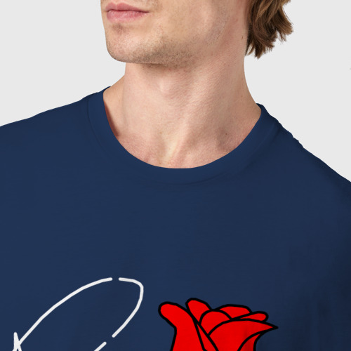 Мужская футболка хлопок PAYTON MOORMEIER - ТИКТОК | РОЗЫ, цвет темно-синий - фото 6