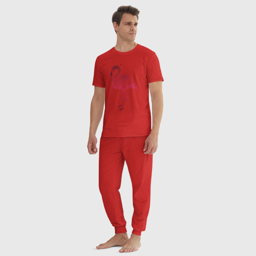 Мужская пижама хлопок Flamingo, цвет красный - фото 5