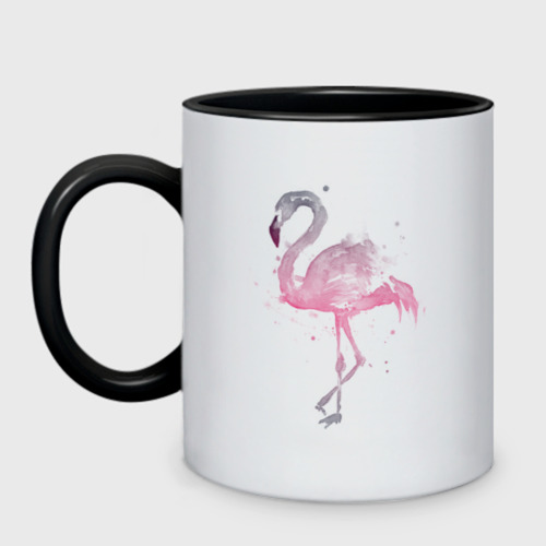 Кружка двухцветная Flamingo, цвет белый + черный