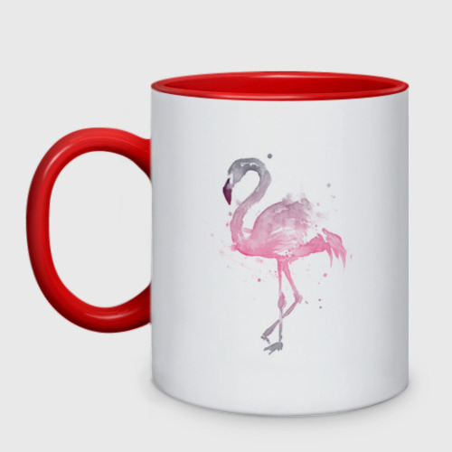 Кружка двухцветная Flamingo, цвет белый + красный