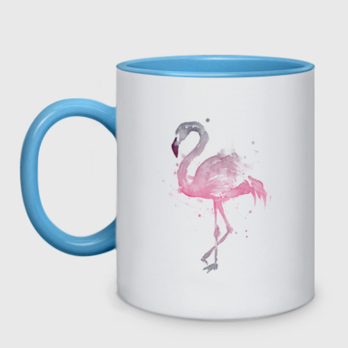 Кружка двухцветная Flamingo, цвет белый + небесно-голубой