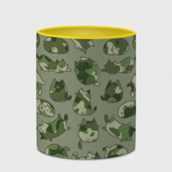 Кружка с полной запечаткой Камуфляж с котиками хаки - фото 2