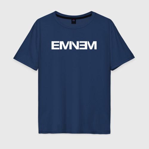 Мужская футболка оверсайз из хлопка с принтом Eminem, вид спереди №1