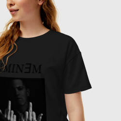 Женская футболка хлопок Oversize Eminem f**k - фото 2