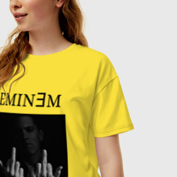 Женская футболка хлопок Oversize Eminem f**k - фото 2