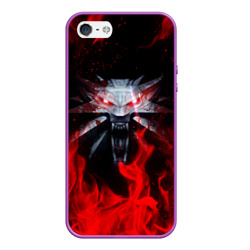 Чехол для iPhone 5/5S матовый Ведьмак the Witcher Геральт волк wolf