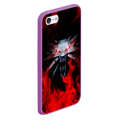 Чехол для iPhone 5/5S матовый Ведьмак the Witcher Геральт волк wolf - фото 2