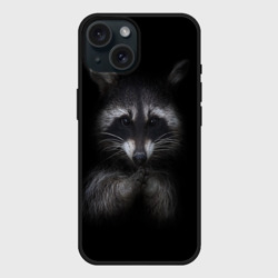 Чехол силиконовый для Apple iPhone 15 матовый Енот