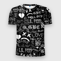 Мужская футболка 3D Slim LIL Peep logobombing Лил Пип
