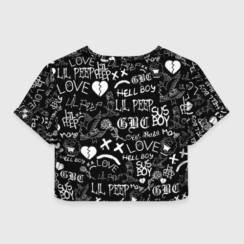 Женская футболка Crop-top 3D LIL Peep logobombing Лил Пип, цвет 3D печать - фото 2