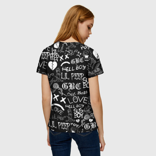 Женская футболка 3D LIL Peep logobombing Лил Пип, цвет 3D печать - фото 4