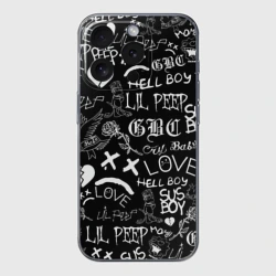 Чехол для iPhone 15 Pro силиконовый с защитой камеры LIL Peep logobombing Лил Пип