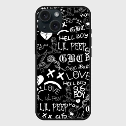 Чехол силиконовый для Apple iPhone 15 матовый LIL Peep logobombing Лил Пип