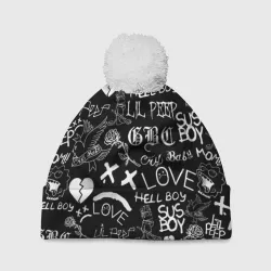 Шапка 3D c помпоном LIL Peep logobombing Лил Пип