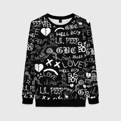 Женский свитшот 3D LIL Peep logobombing Лил Пип