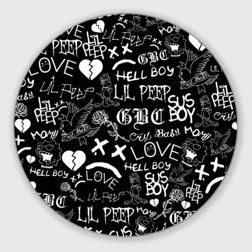 Круглый коврик для мышки LIL Peep logobombing Лил Пип