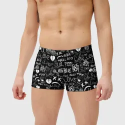 Мужские купальные плавки 3D LIL Peep logobombing Лил Пип - фото 2