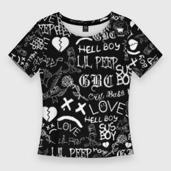 Женская футболка 3D Slim LIL Peep logobombing Лил Пип