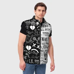 Мужской жилет утепленный 3D Lil Peep logobombing - фото 2