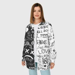 Женская рубашка oversize 3D Lil Peep logobombing - фото 2