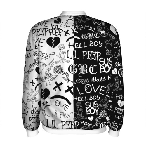 Мужской бомбер 3D Lil Peep logobombing, цвет белый - фото 2