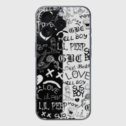 Чехол для iPhone 16 Pro силиконовый с защитой камеры Lil Peep logobombing