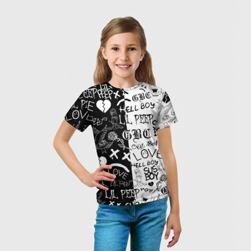 Детская футболка 3D LIL PEEP LOGOBOMBING | ЛИЛ ПИП, цвет 3D печать - фото 5