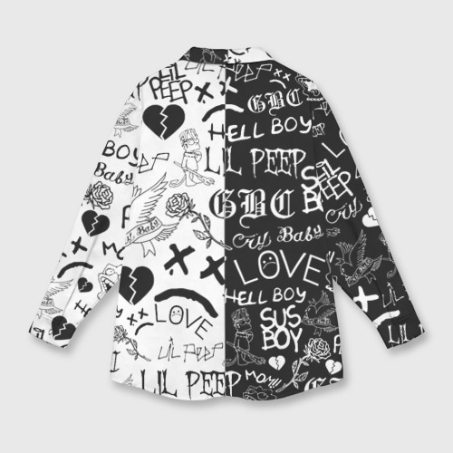 Мужская рубашка oversize 3D с принтом Lil Peep logobombing, вид сзади #1