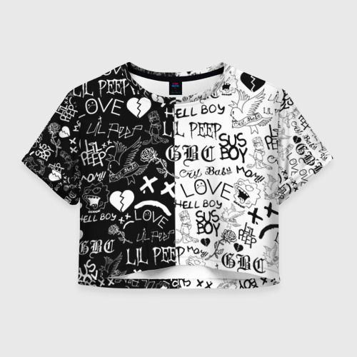 Женская футболка Crop-top 3D LIL PEEP LOGOBOMBING Фото 01 Женская футболка Crop-top 3D LIL PEEP LOGOBOMBING Фото 01
