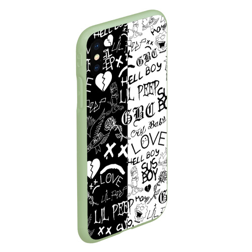 Чехол для iPhone XS Max матовый Lil Peep logobombing, цвет салатовый - фото 3
