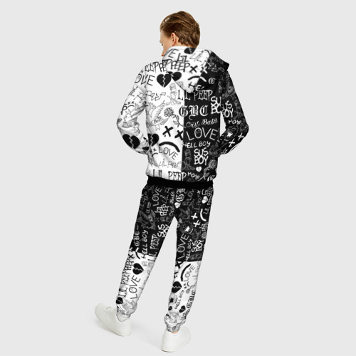 Мужской 3D костюм с принтом Lil Peep logobombing, вид сзади #2