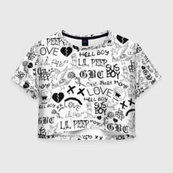 Женская футболка Crop-top 3D LIL Peep Лил Пип logobombing