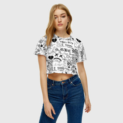 Женская футболка Crop-top 3D LIL Peep Лил Пип logobombing - фото 2