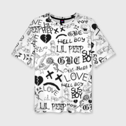 Женская футболка oversize 3D LIL Peep Лил Пип logobombing