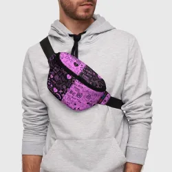Поясная сумка 3D LIL Peep logobombing black Pink - фото 2