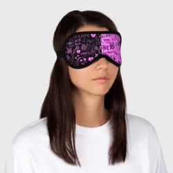 Маска для сна 3D LIL Peep logobombing black Pink - фото 2