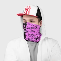 Бандана-труба 3D LIL Peep logobombing black Pink - фото 2