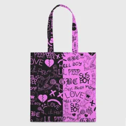 Шоппер 3D LIL Peep logobombing black Pink