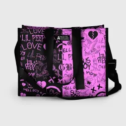 Сумка-шоппер 3D LIL Peep logobombing black Pink