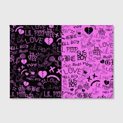 Холст прямоугольный LIL Peep logobombing black Pink - фото 2