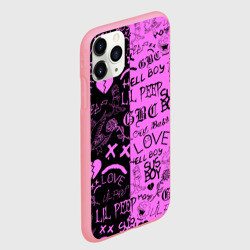 Чехол для iPhone 11 Pro Max матовый LIL Peep logobombing black Pink - фото 2