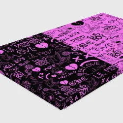Холст прямоугольный LIL Peep logobombing black Pink - фото 2