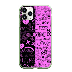 Чехол для iPhone 11 Pro Max матовый LIL Peep logobombing black Pink