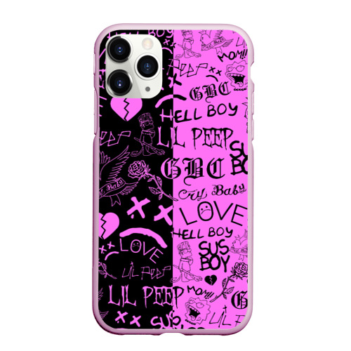 Чехол для iPhone 11 Pro Max матовый LIL Peep logobombing black Pink