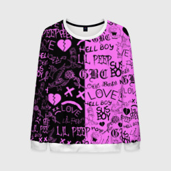 Мужской свитшот 3D LIL Peep logobombing black Pink