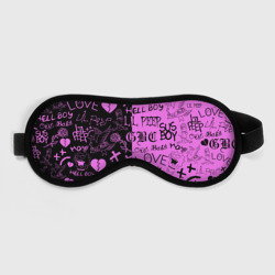 Маска для сна 3D LIL Peep logobombing black Pink