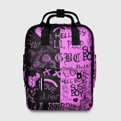 Женский рюкзак 3D LIL Peep logobombing black Pink