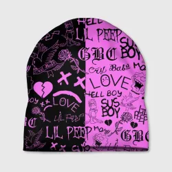 Шапка 3D LIL Peep logobombing black Pink