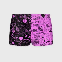 Мужские трусы 3D LIL Peep logobombing black Pink